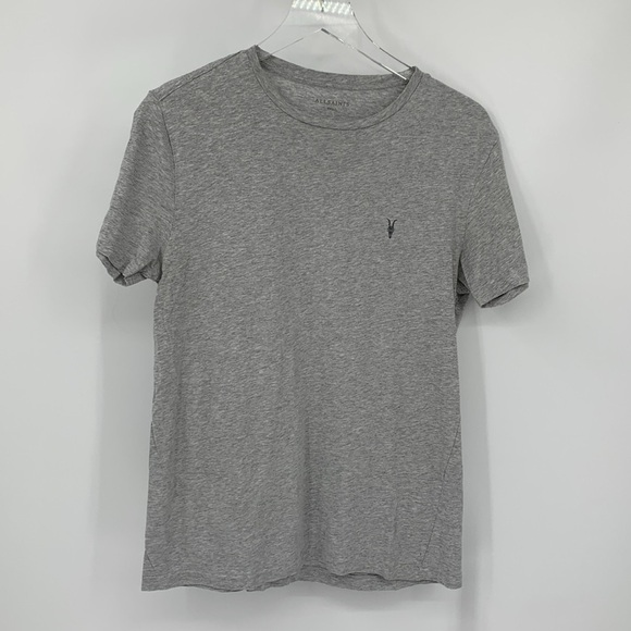 All Saints Tonic crewneck slim Ram skull tee t-shirt heather gray men Small - Picture 1 of 4